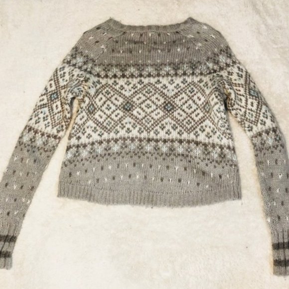 Aeropostale Diamond Pattern Grey & White Sweater - Picture 3 of 8